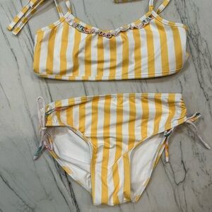 Yellow Striped Kids Swim Set